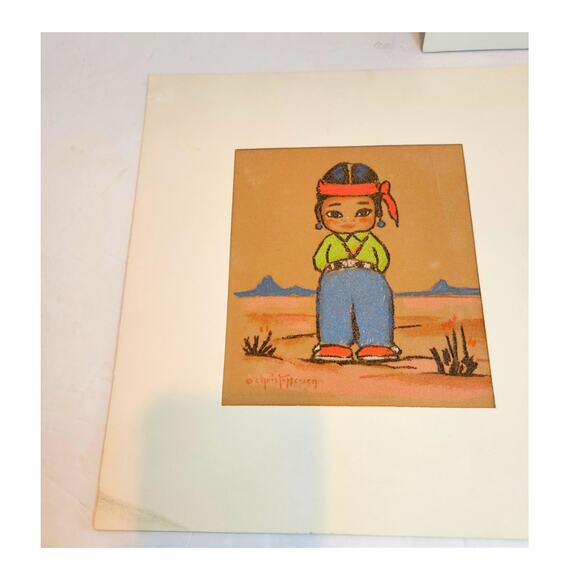 Native American Oodees Pastel Velvet Paper Serigraph prints Gerda Christoffersen - Picture 10 of 10
